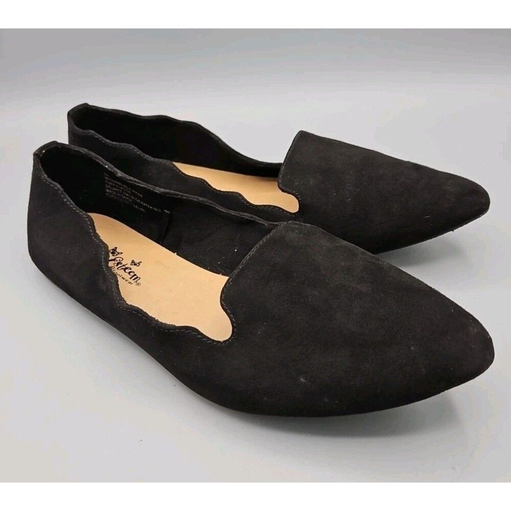 Self Esteem Shoes Black Pointed Toe Flats Women’s Size 9W Capsule Comfort